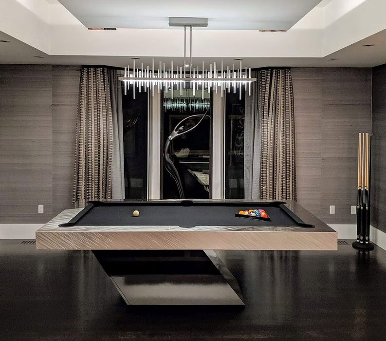 Optimus cantilever pool table with matte black finish