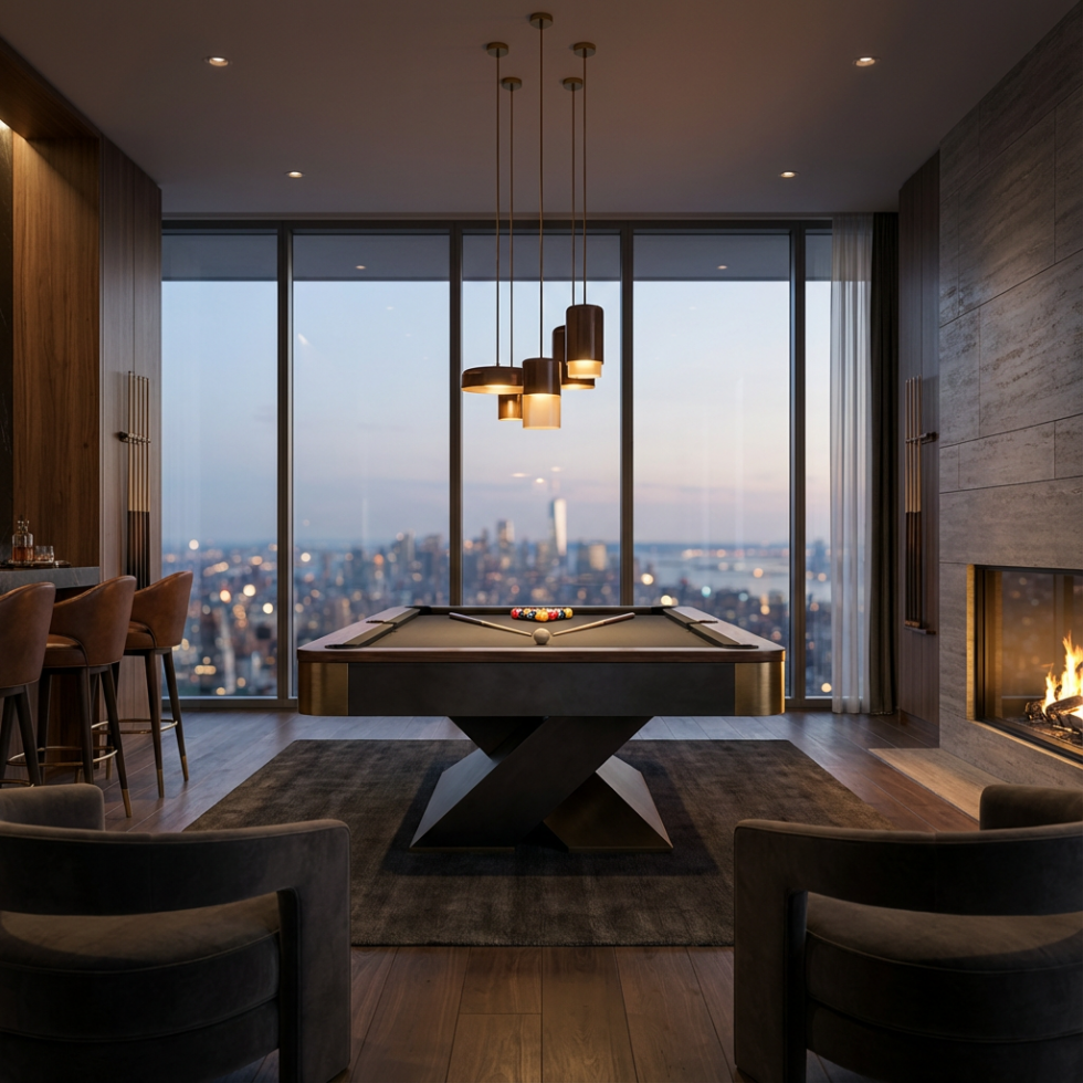 View of Luxury Custom Pool Tables for Penthouse Game Rooms and Lounges ...