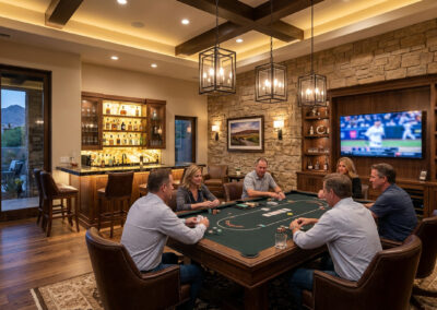 Custom pool table card table combo handcrafted for luxury homes