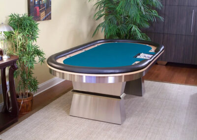 Custom luxury poker table handcrafted for elegant game rooms