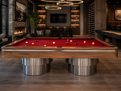 Art Deco custom pool table with luxury geometric design by Brilliant Billiards