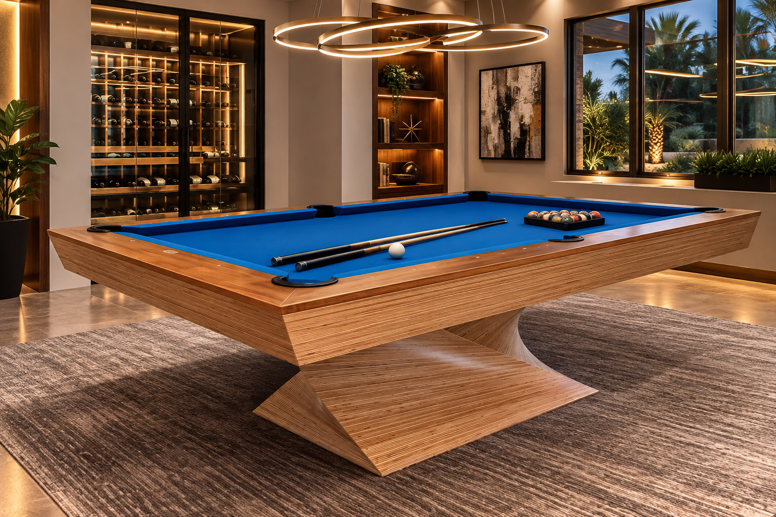 Portside custom pool table by Brilliant Billiards in a luxury game room