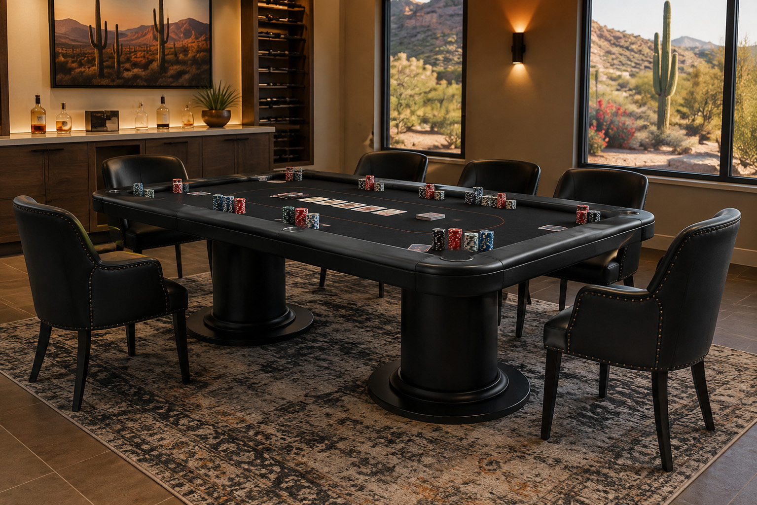 Personalized neoprene poker overlay with marked player positions