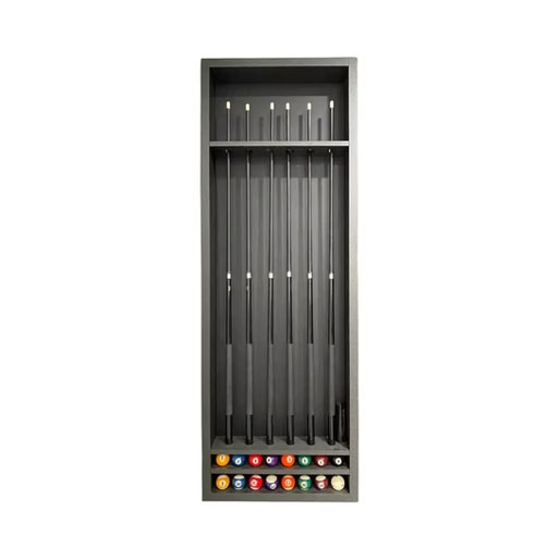 Wall-mounted cue rack design from Brilliant Billiards