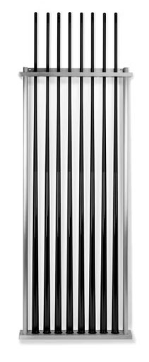 Wall-mounted cue rack design from Brilliant Billiards