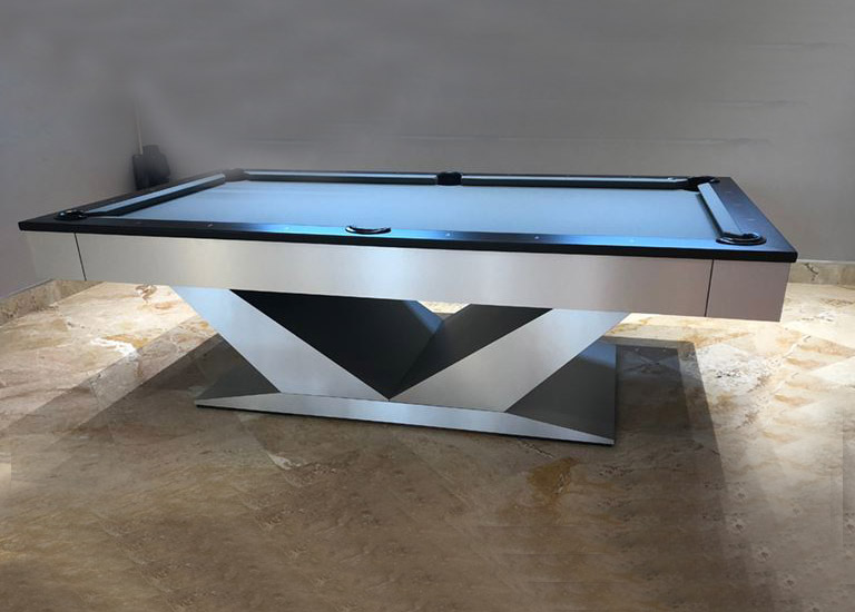 Flying V custom pool table from the Brilliant Billiards collection
